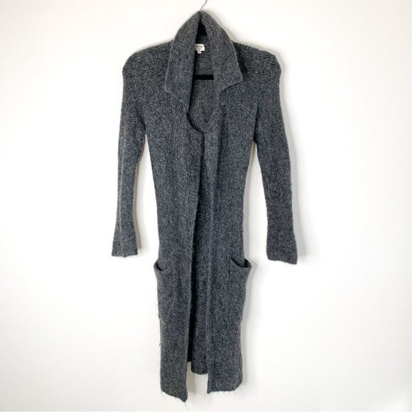 Aritzia Wilfred Long Cardigan Sweater Duster Mohair Wool Blend Belted Gray XXS - Picture 10 of 16
